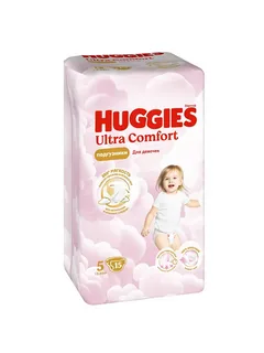 Подгузники Huggies Ultra Comfort 5 для девочек 12-22 кг. 15 шт.